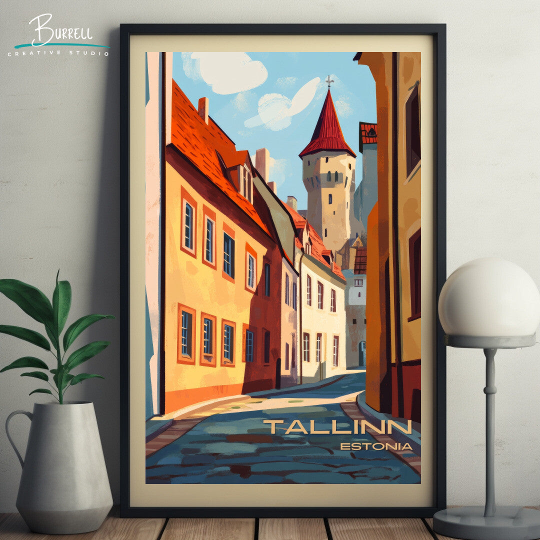 Tallinn Estonia Old Town Travel Poster & Wall Art Poster Print