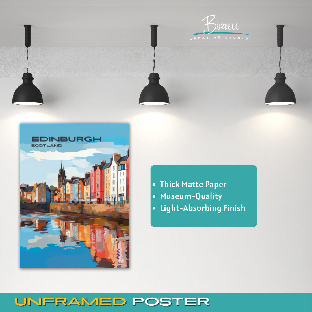 Edinburgh United Kingdom Water Of Leith Travel Poster & Wall Art Poster Print