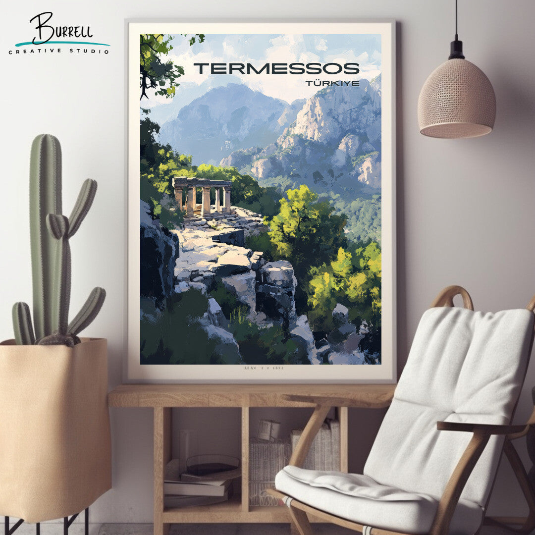 Termessos Türkiye Scenery Travel Poster & Wall Art Poster Print