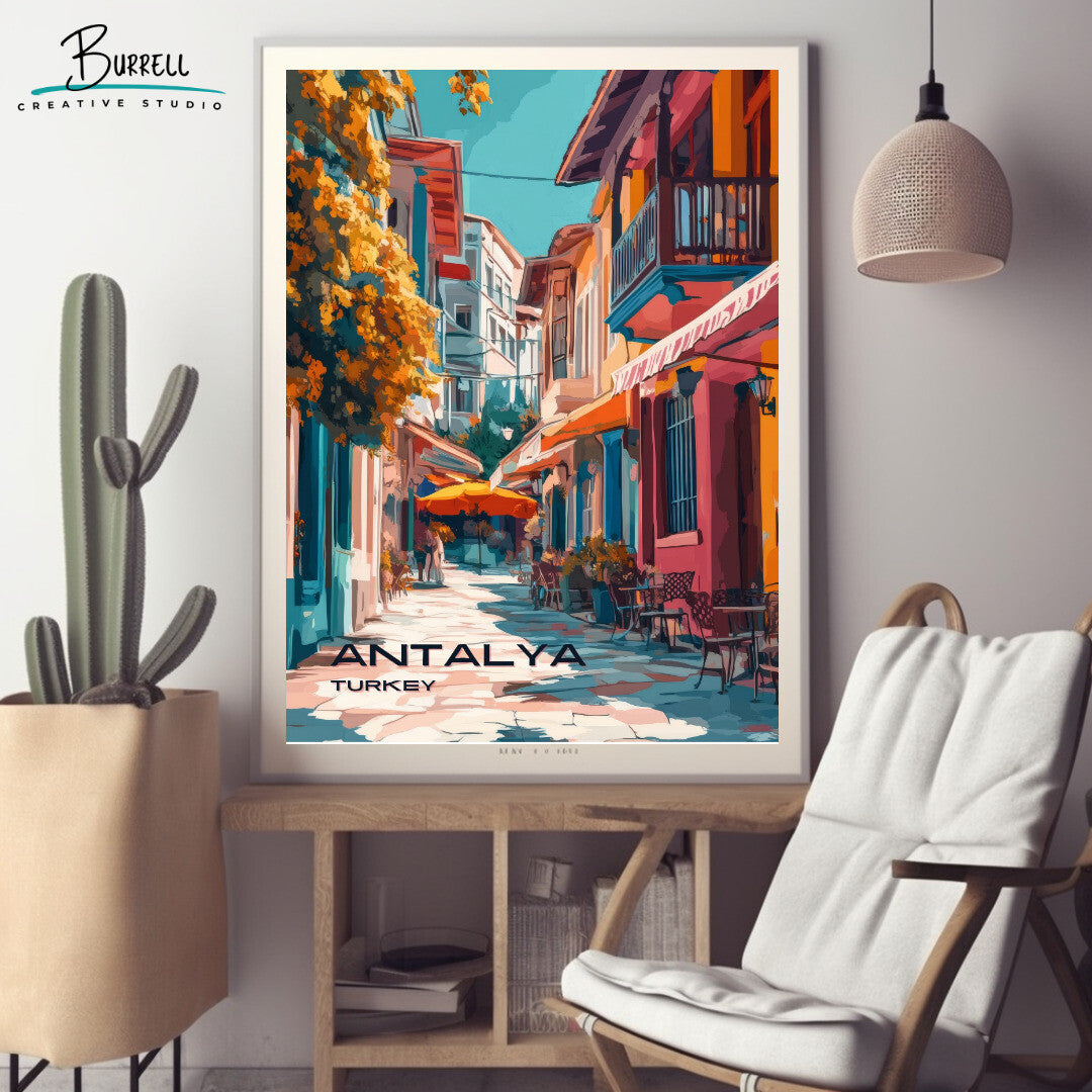 Antalya Türkiye Kaleici Architecture Travel Poster & Wall Art Poster Print