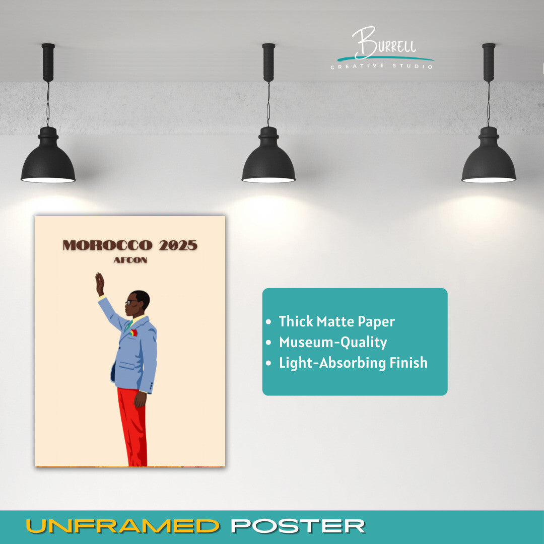 Rabat Morocco Mboladinga Patrice Lumumba Tribute Football Poster & Wall Art Poster Print