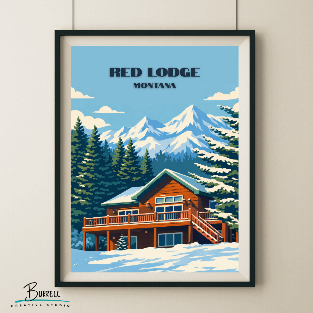 Red Lodge Montana Mountain Scenery Travel Posters & Wall Art Poster Print