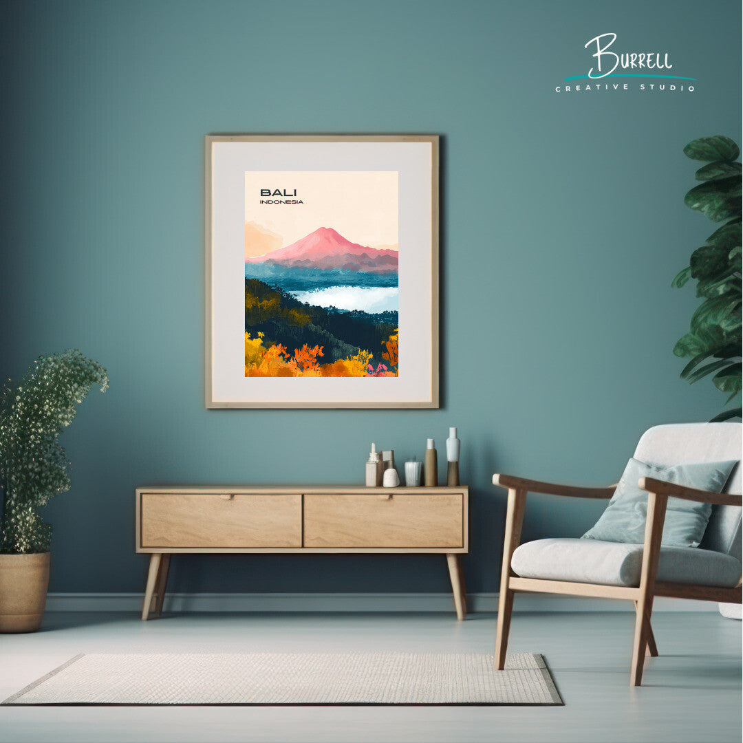 Kintamani Bali Mount Batur Travel Poster & Wall Art Poster Print