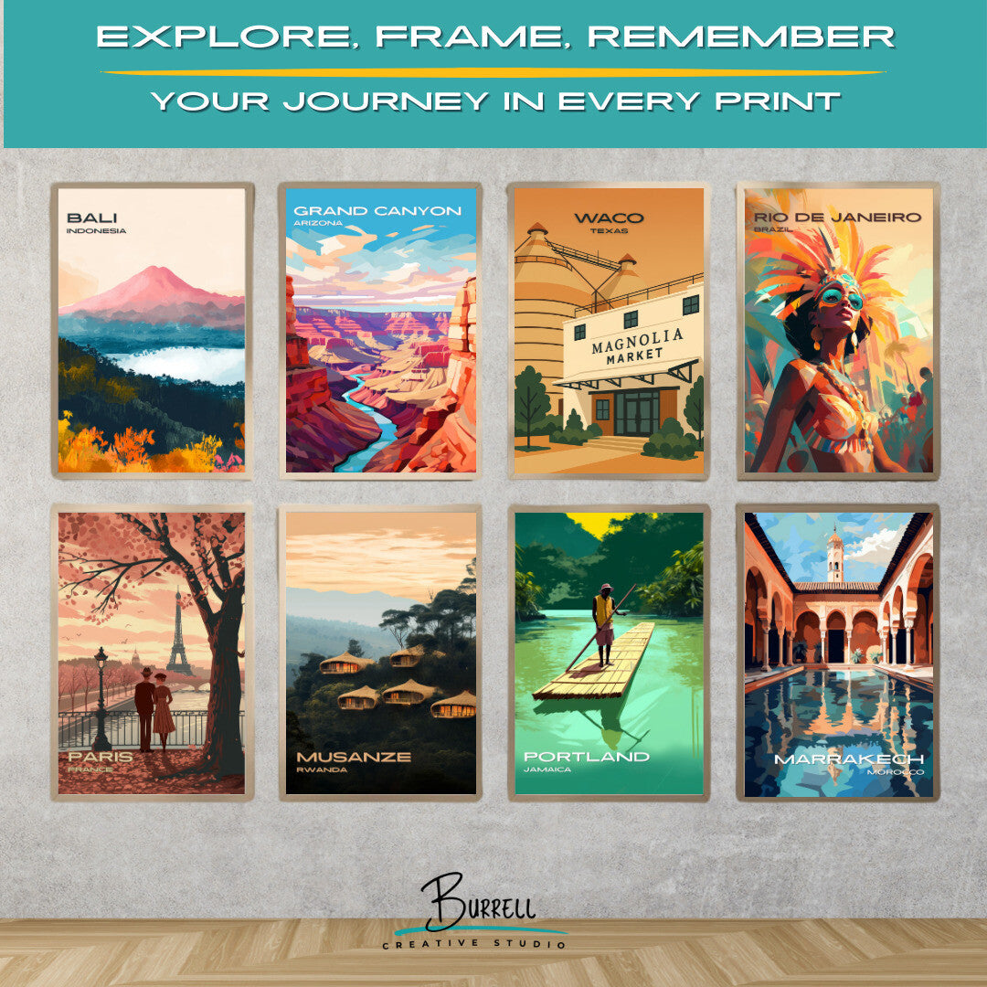 Waco Texas Magnolia Market Travel Poster & Wall Art Poster Print
