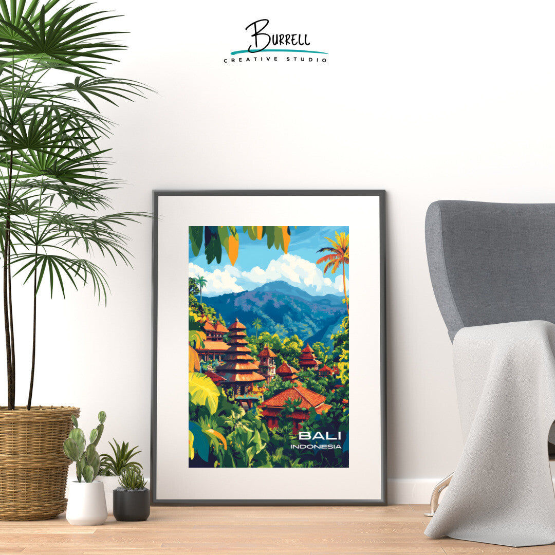 Kintamani Bali Kintamani Temple Travel Poster & Wall Art Poster Print