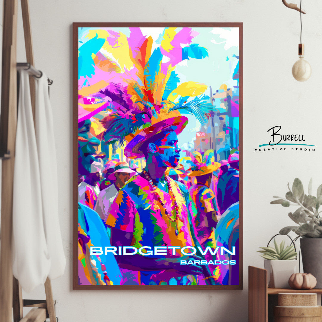 Bridgetown Barbados Cropover Travel Poster & Wall Art Poster Print