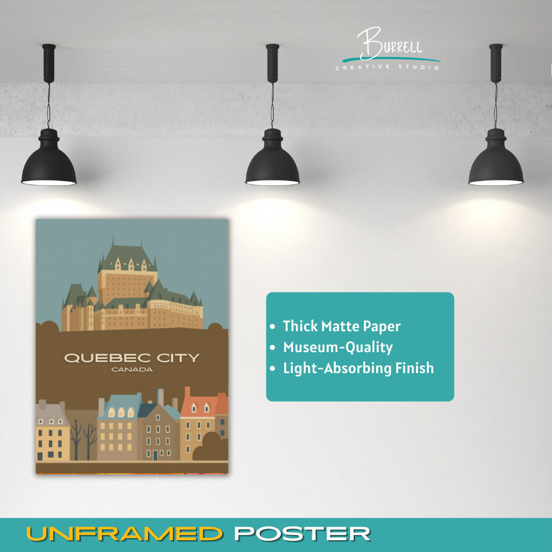 Quebec City Canada Old Quebec Travel Poster & Wall Art Poster Print