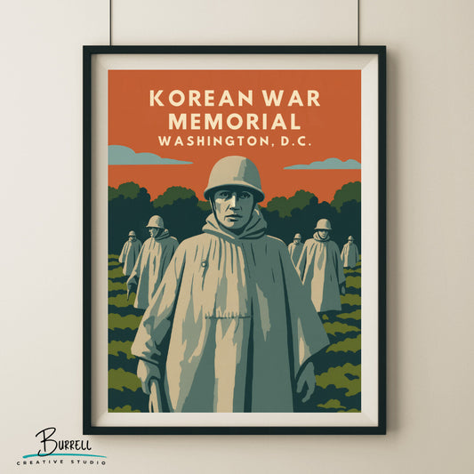Washington District Of Columbia Korean Memorial Travel Poster & Wall Art Poster Print