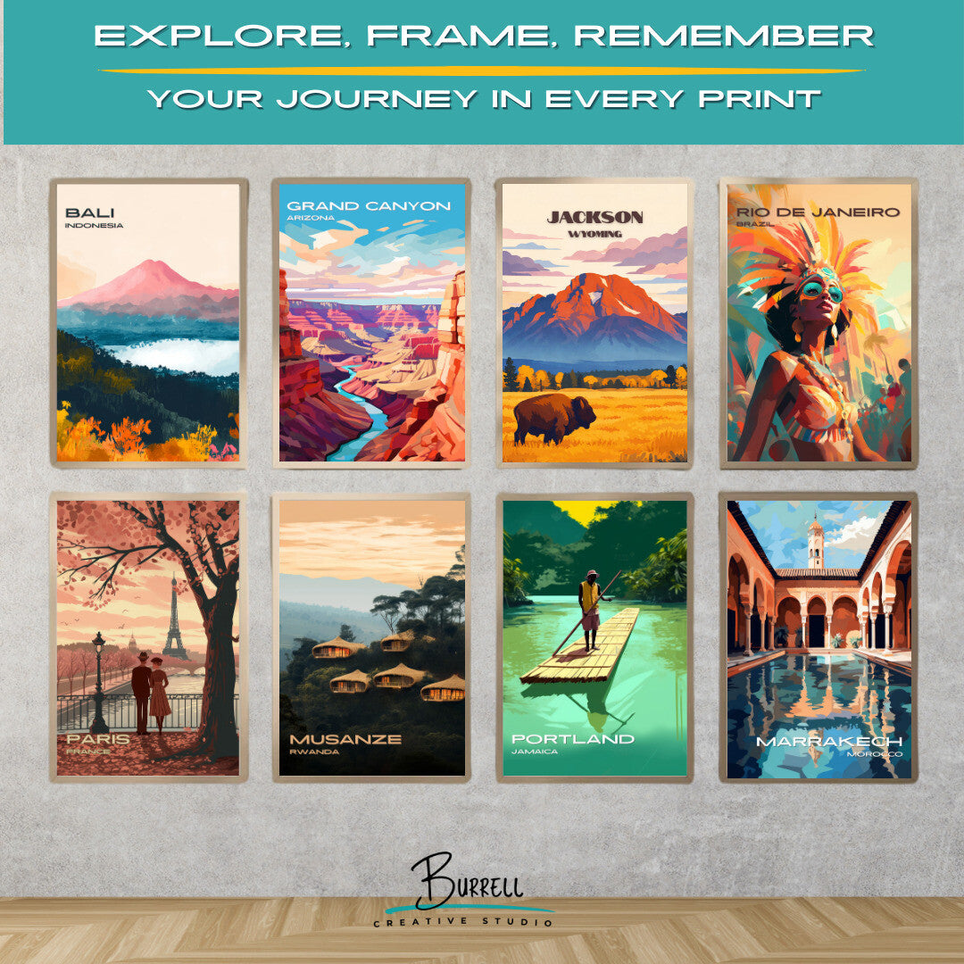 Jackson Wyoming Mount Moran Scenery Travel Posters & Wall Art Poster Print