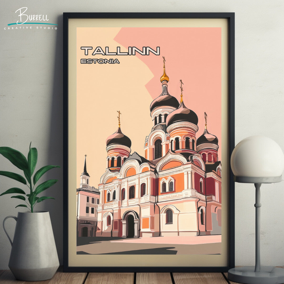 Tallinn Estonia Alexander Nevsky Cathedral Travel Poster & Wall Art Poster Print