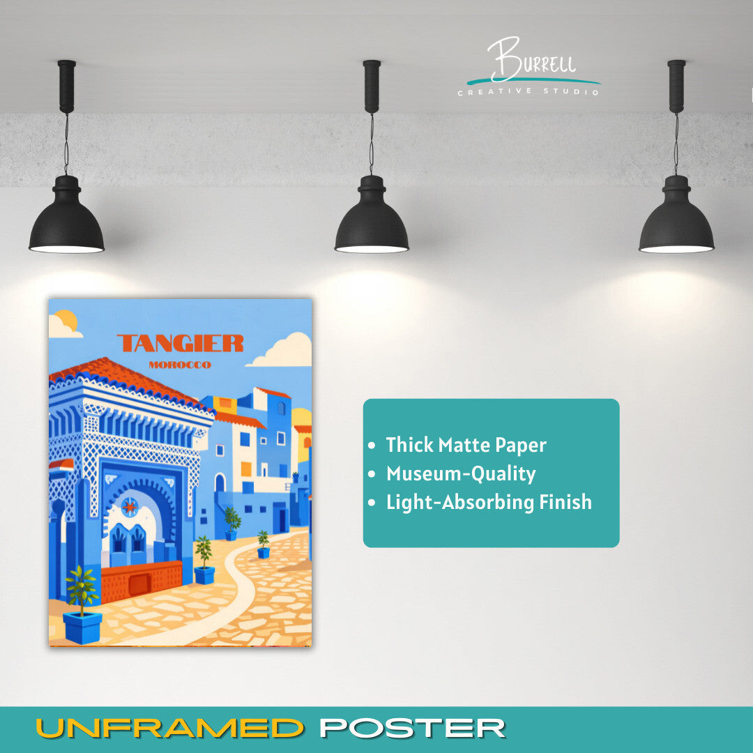 Tangier Morocco Traditional Architecture Travel Poster & Wall Art Poster Print