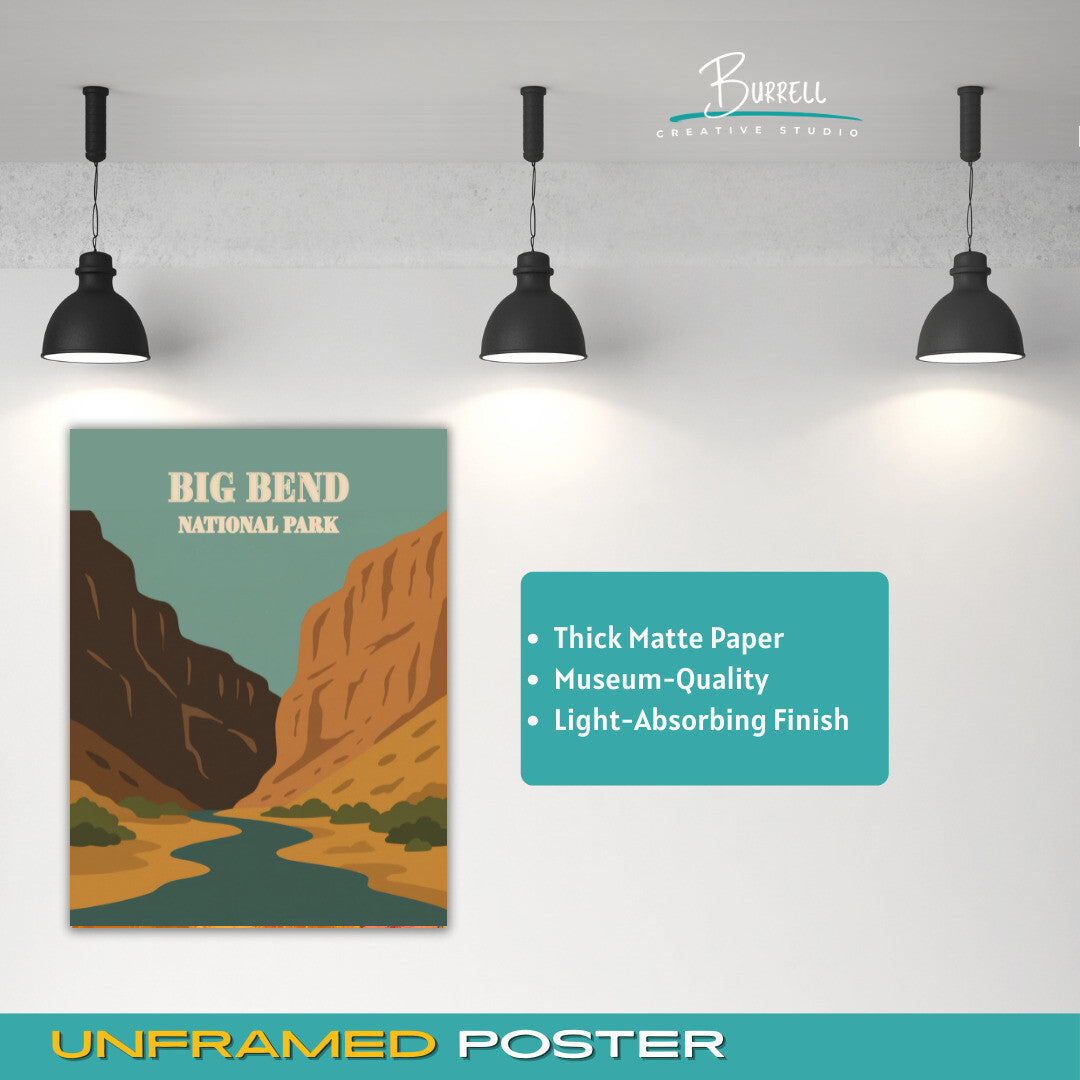 Big Bend National Park Texas Scenery Travel Posters & Wall Art Poster Print