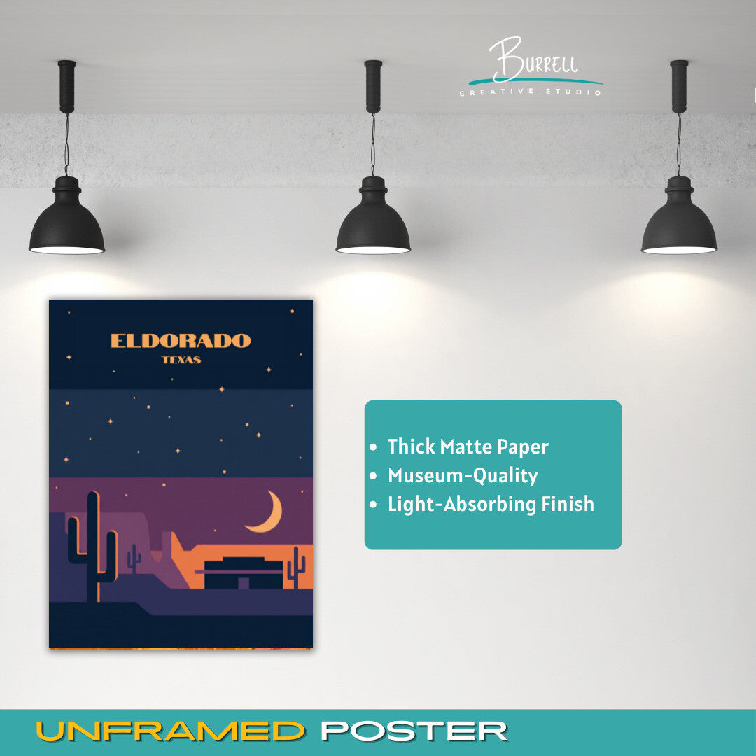 Eldorado Texas Sunset Travel Posters & Wall Art Poster Print