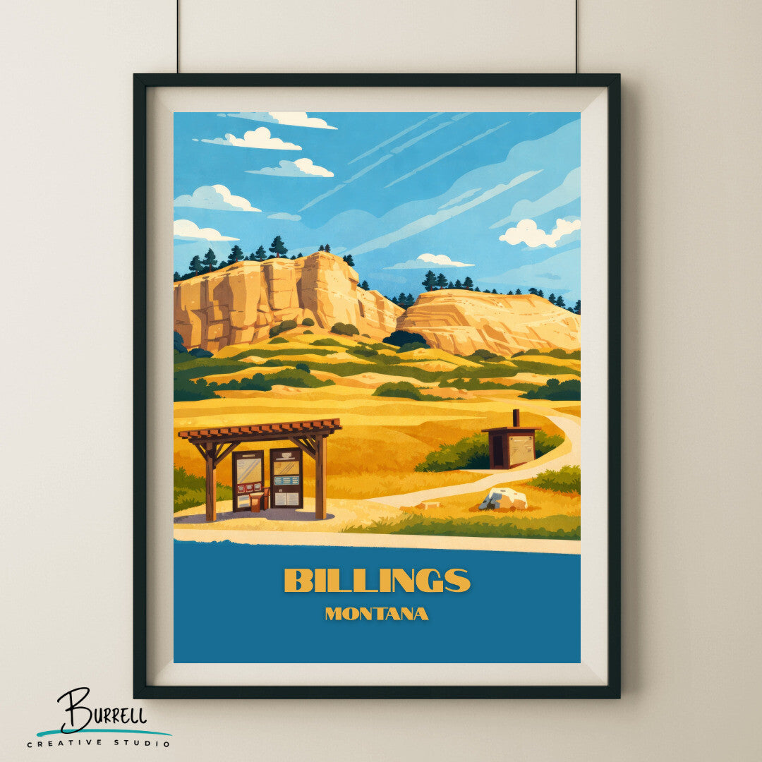 Billings Montana Pictograph Cave State Park Travel Posters & Wall Art Poster Print