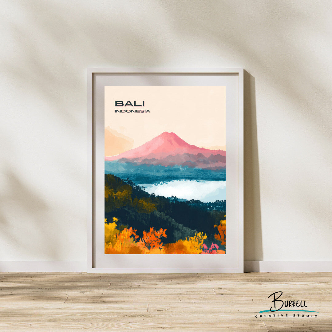 Kintamani Bali Mount Batur Travel Poster & Wall Art Poster Print