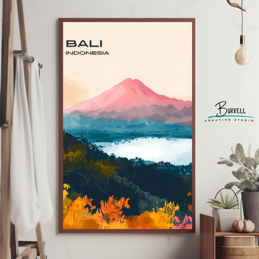 Kintamani Bali Mount Batur Travel Poster & Wall Art Poster Print