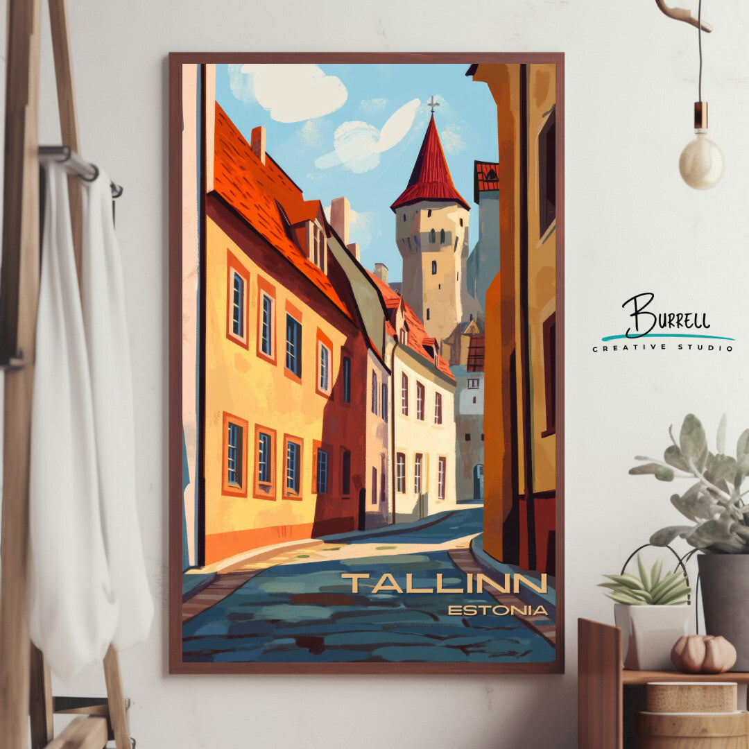 Tallinn Estonia Old Town Travel Poster & Wall Art Poster Print