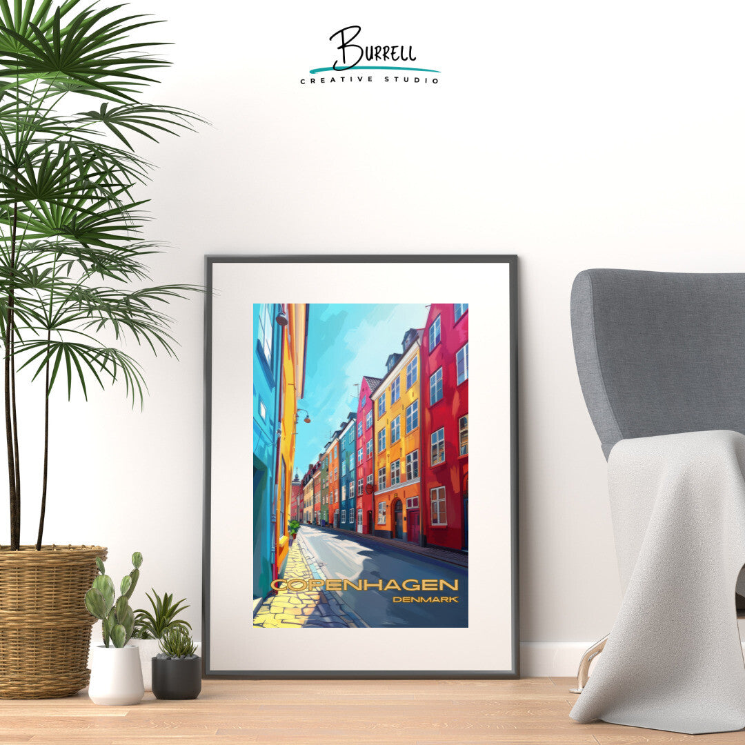 Copenhagen Denmark Architecture Travel Poster & Wall Art Poster Print