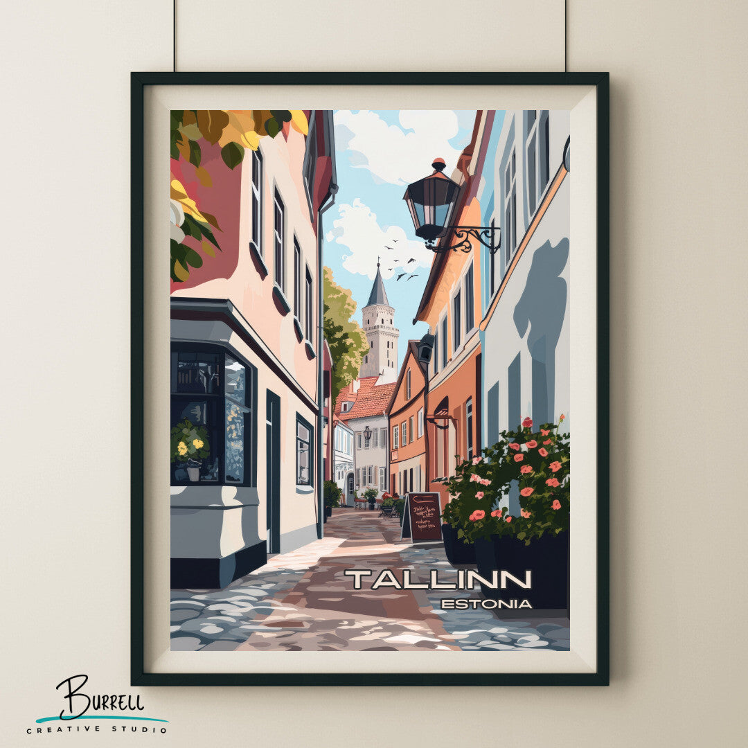 Tallinn Estonia Medieval Architecture Travel Poster & Wall Art Poster Print