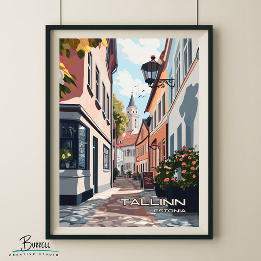 Tallinn Estonia Medieval Architecture Travel Poster & Wall Art Poster Print