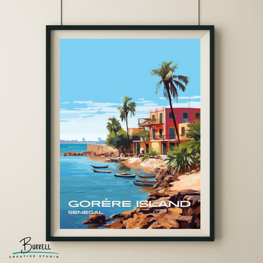 Gorée Island Coastal View Wall Art Poster Print | Gorée Island Dakar Region Travel Poster | Home Decor