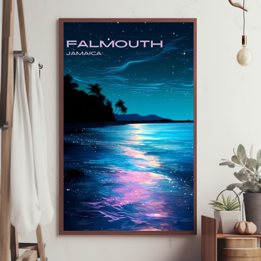 Falmouth Luminous Lagoon Wall Art Poster Print | Falmouth Trelawny Travel Poster | Home Decor