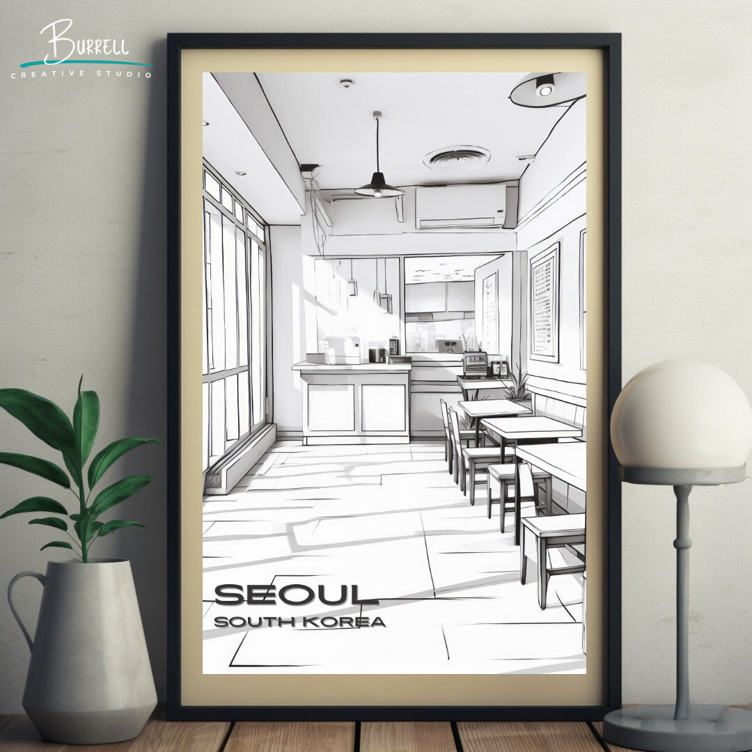 Seoul Cafe Yeonnamdong 223-14 Wall Art Poster Print | Seoul Seoul Province Travel Poster | Home Decor