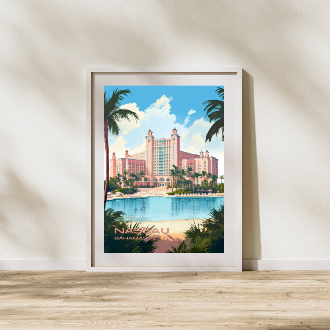 Nassau Atlantis Paradise Island Resort Wall Art Poster Print | Nassau New Providence Travel Poster | Home Decor