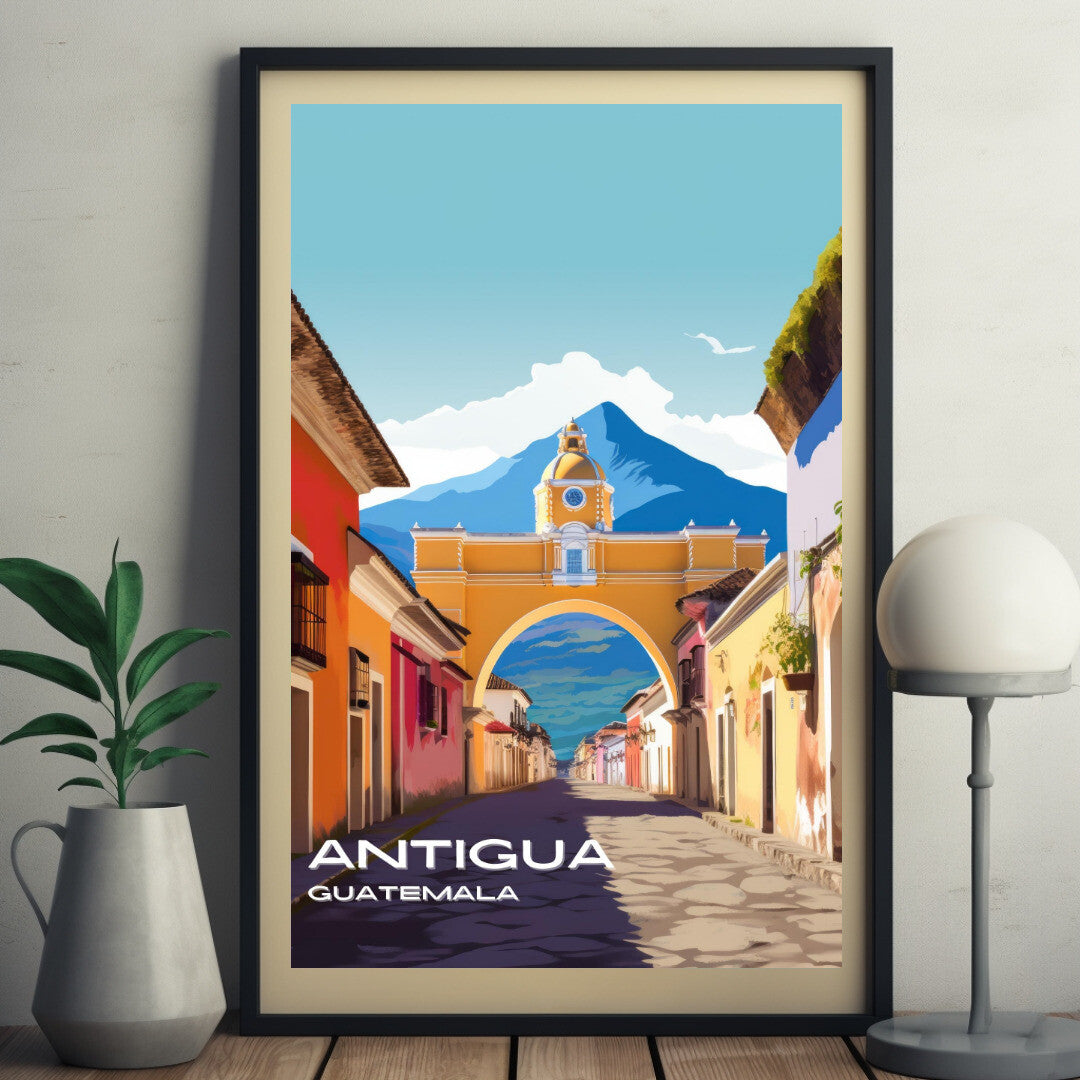 Antigua Santa Catalina Arch Wall Art Poster Print | Antigua Sacatepéquez Travel Poster | Home Decor