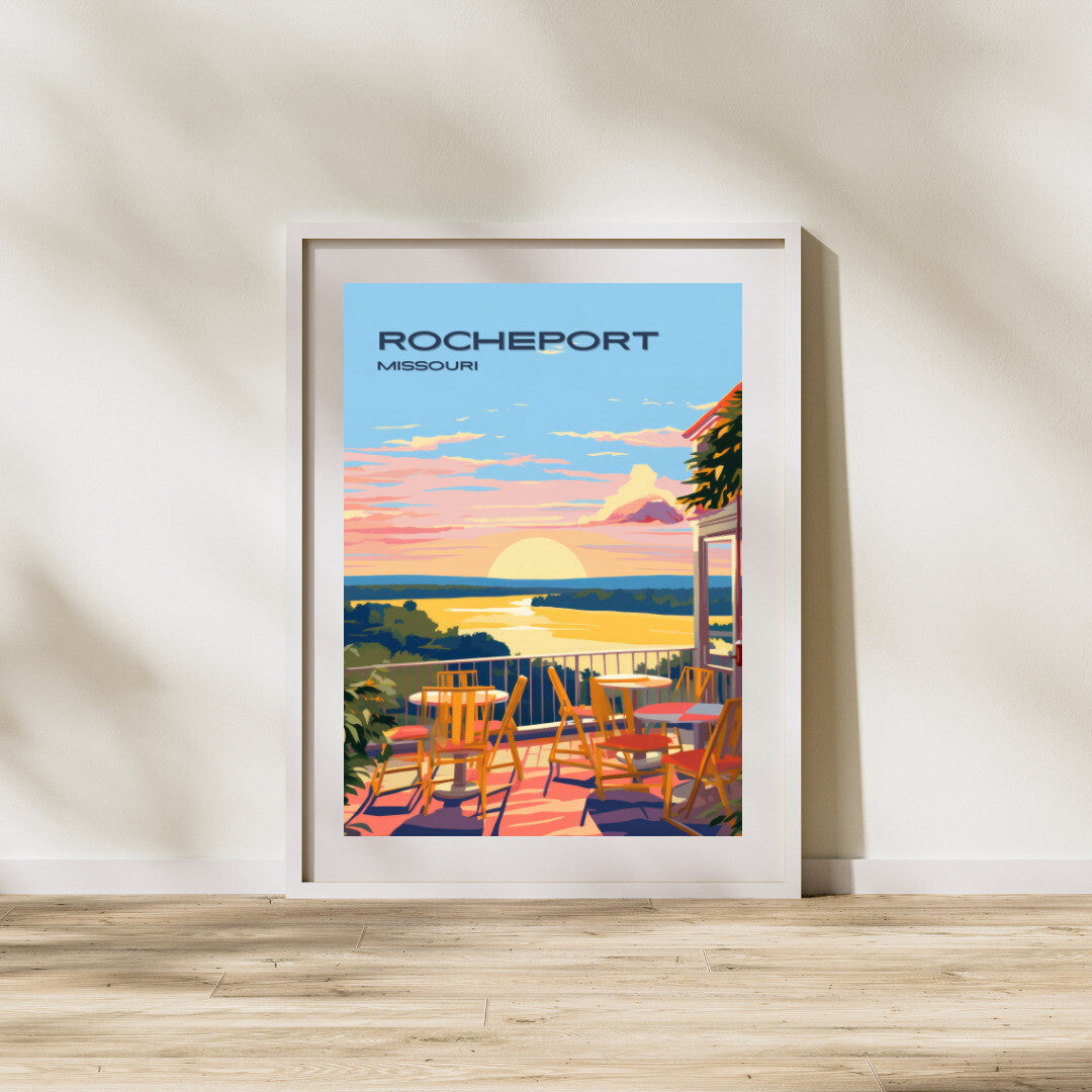 Rocheport Winery River View Wall Art Poster Print | Rocheport Missouri Travel Poster | Home Decor