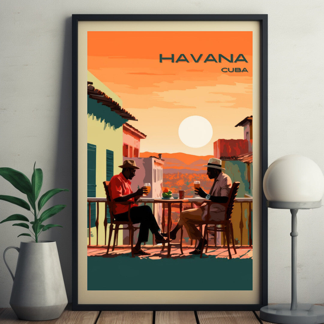 Havana Serene Sunset Wall Art Poster Print | Havana La Habana Travel Poster | Home Decor