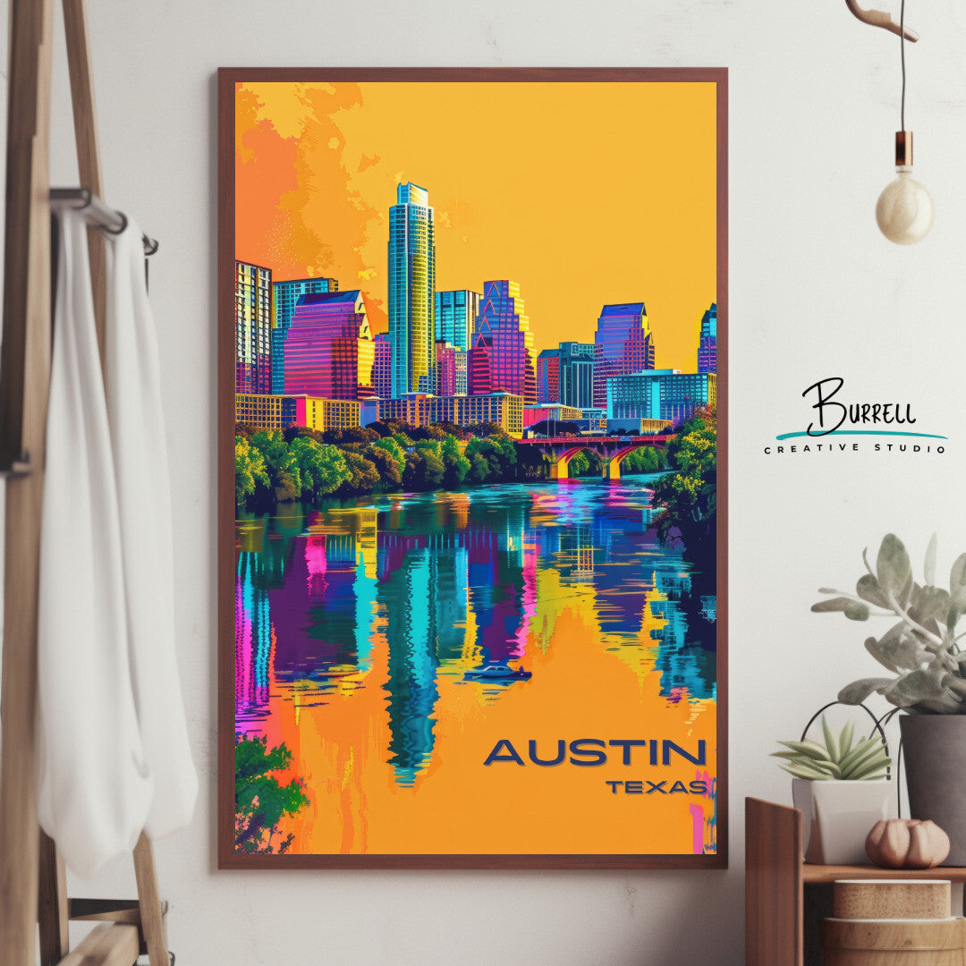 Austin Scenic View Wall Art Poster Print | Austin Texas Travel Poster | Home Decor