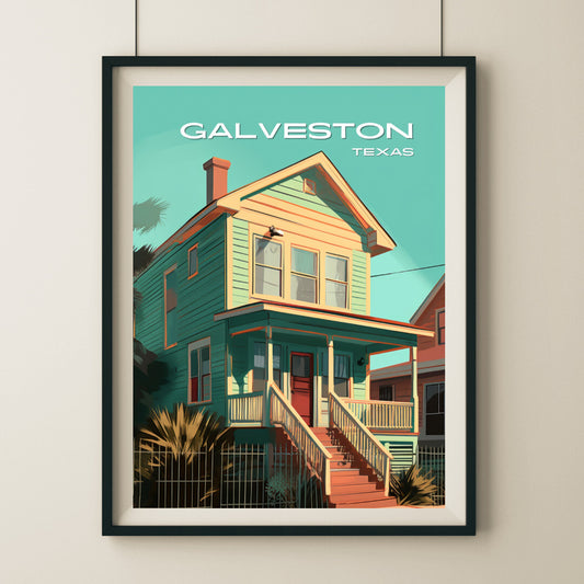 Galveston Local Home Wall Art Poster Print | Galveston Texas Travel Poster | Home Decor