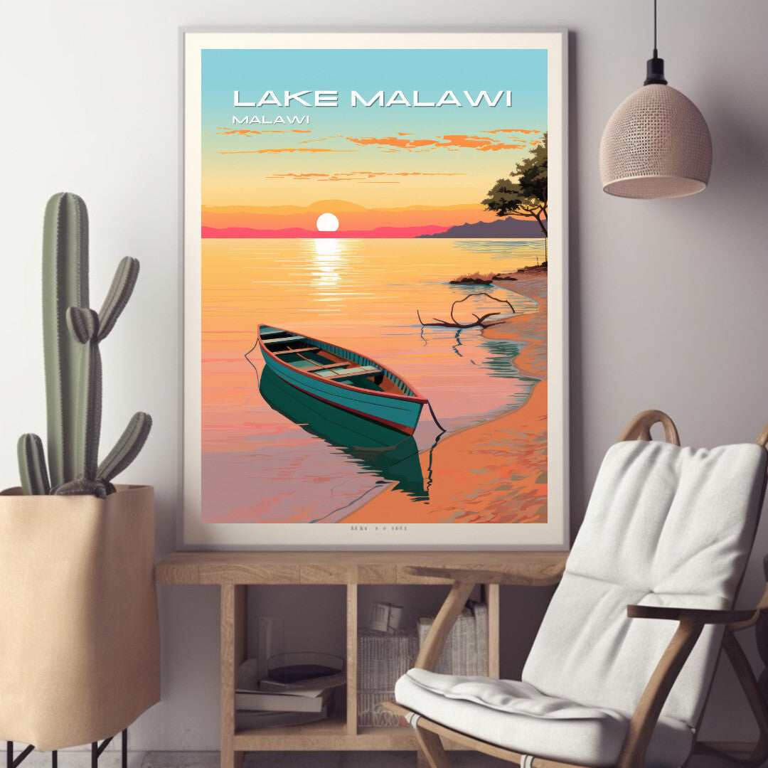 Nkopola Lake Malawi Wall Art Poster Print | Nkopola Mangochi District Travel Poster | Home Decor