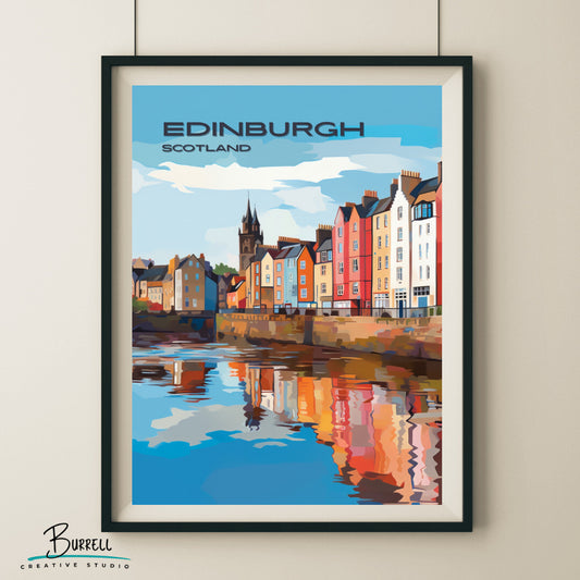 Edinburgh Water Of Leith Wall Art Poster Print | Edinburgh Scotland Travel Poster | Home Decor