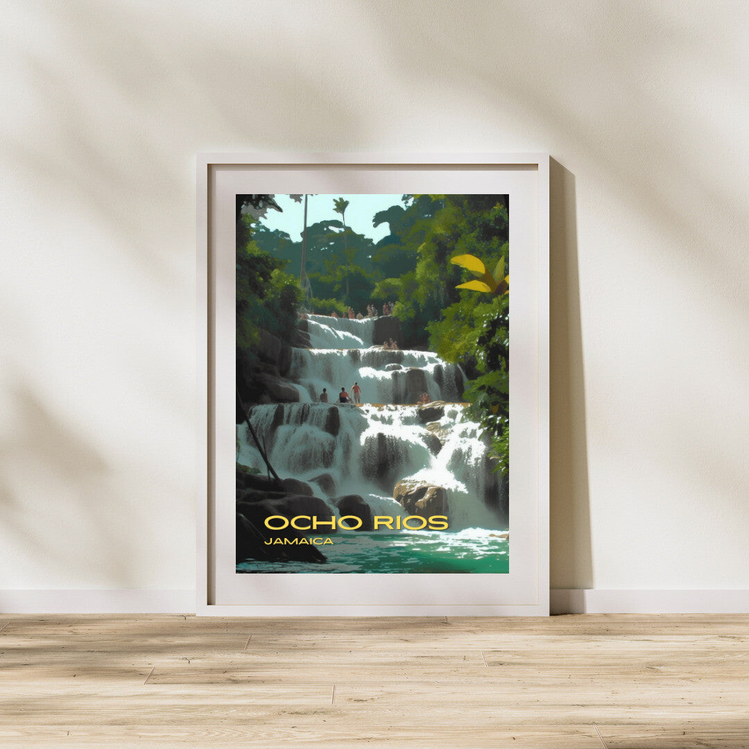 Ocho Rios Dunn's River Falls Wall Art Poster Print | Ocho Rios St Ann Travel Poster | Home Decor