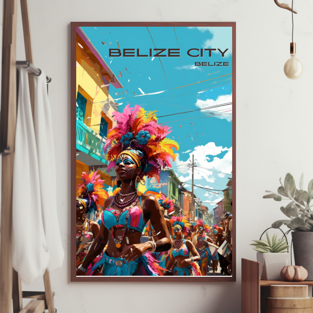 Belize City Carnival Wall Art Poster Print | Belize City Belize District Travel Poster | Home Decor