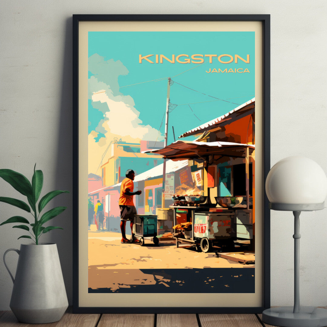 Kingston Street Vendor Wall Art Poster Print | Kingston St Andrew Travel Poster | Home Decor