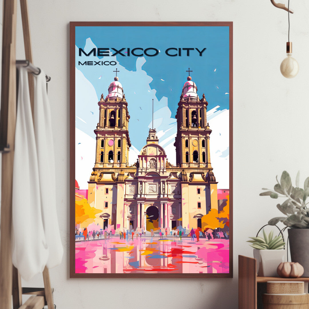 Mexico City Metropolitan Cathedral Wall Art Poster Print | Mexico City Ciudad de Mexico Travel Poster | Home Decor