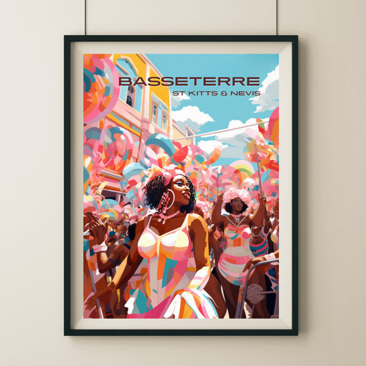 Basseterre Carnival  | Basseterre Saint George Travel Poster | Home Decor