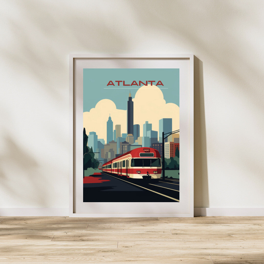 Atlanta Skyline Wall Art Poster Print | Atlanta Georgia Travel Poster | Home Decor