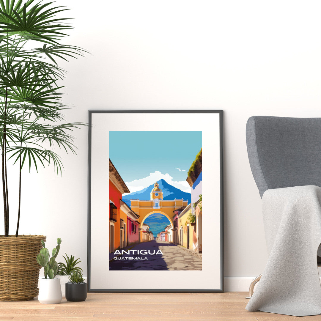 Antigua Santa Catalina Arch Wall Art Poster Print | Antigua Sacatepéquez Travel Poster | Home Decor