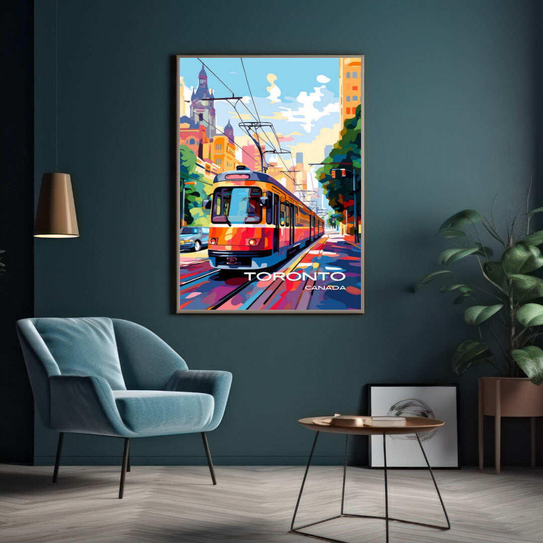 Toronto Streetcar Wall Art Poster Print | Toronto Ontario Travel Poster | Home Decor