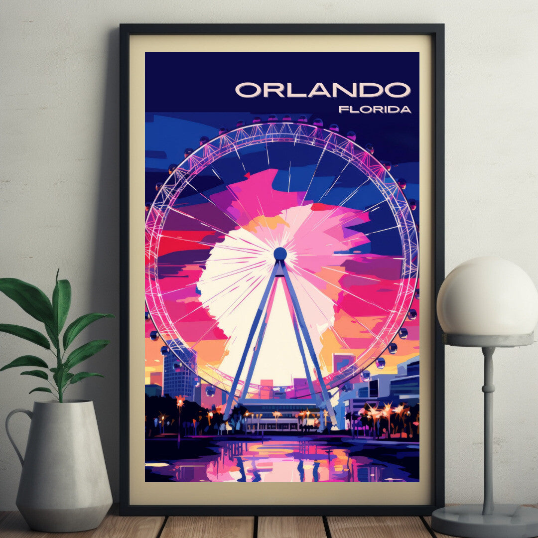 Orlando Eye Wall Art Poster Print | Orlando Florida Travel Poster | Home Decor