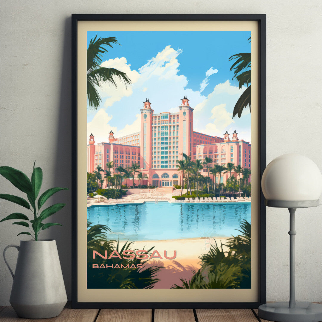 Nassau Atlantis Paradise Island Resort Wall Art Poster Print | Nassau New Providence Travel Poster | Home Decor