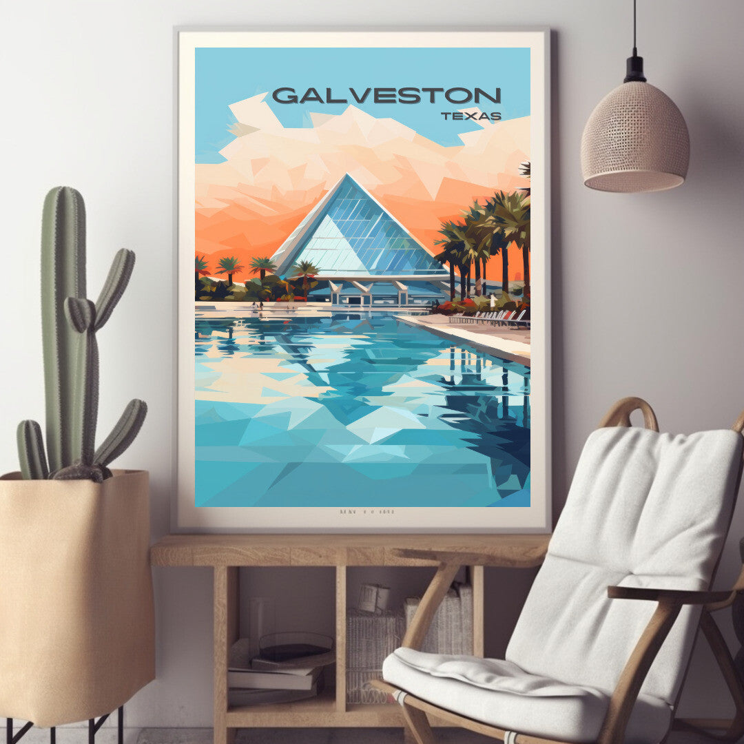 Galveston Moody Gardens Wall Art Poster Print | Galveston Texas Travel Poster | Home Decor
