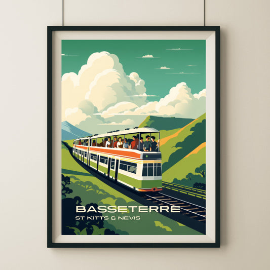 Basseterre Scenic Railway Wall Art Poster Print | Basseterre Saint George Travel Poster | Home Decor