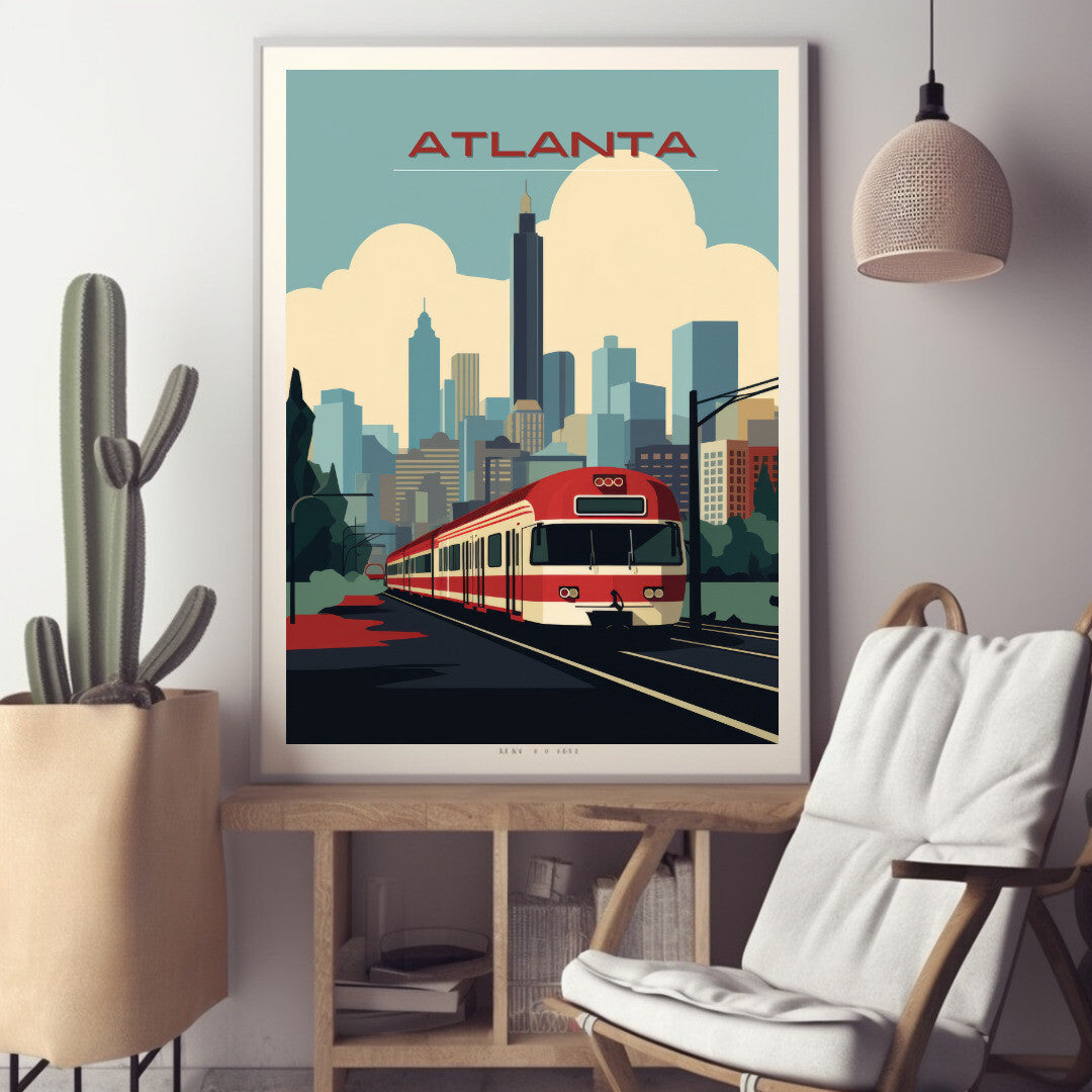 Atlanta Skyline Wall Art Poster Print | Atlanta Georgia Travel Poster | Home Decor