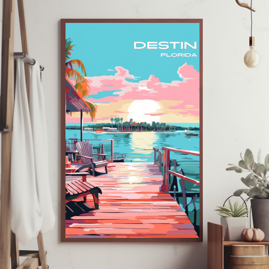 Destin Ocean View Wall Art Poster Print | Destin Florida Travel Poster | Home Decor