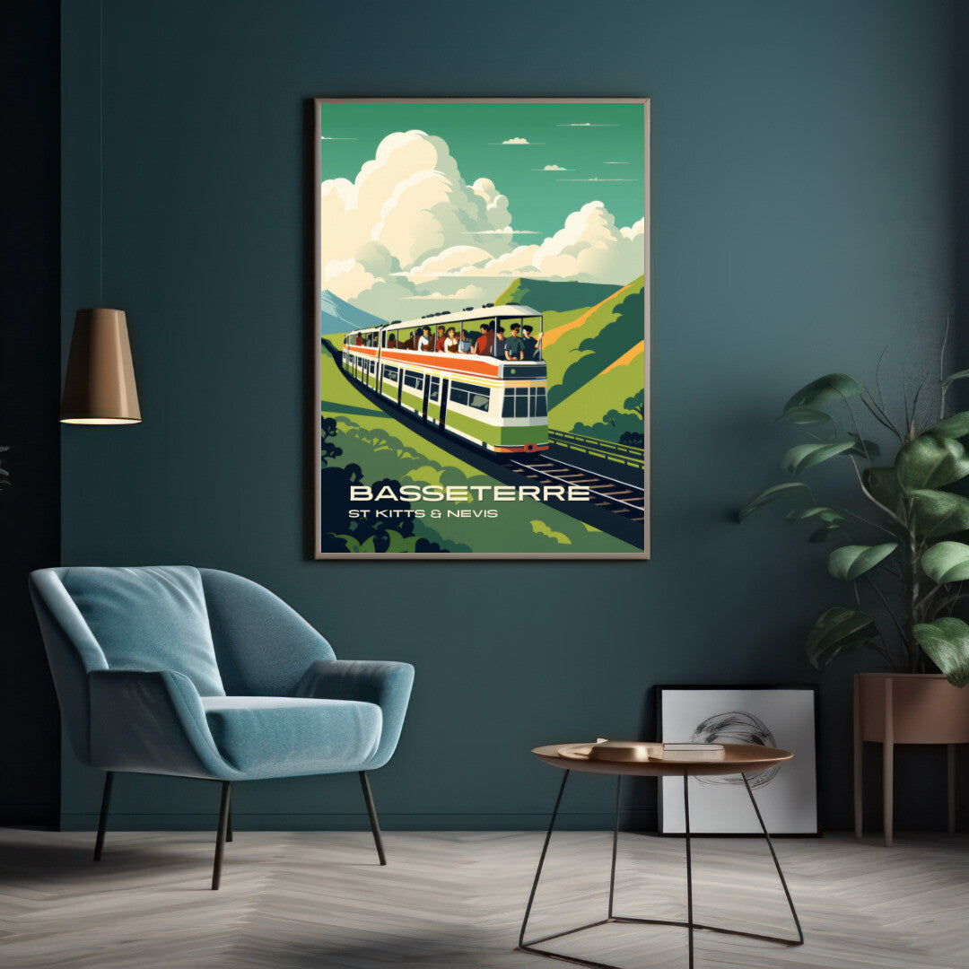 Basseterre Scenic Railway Wall Art Poster Print | Basseterre Saint George Travel Poster | Home Decor